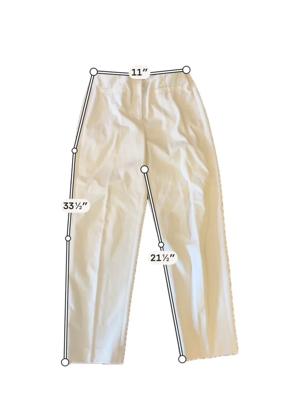Talbots Cream Straight-Leg Women's Pants - Picture 4 of 6